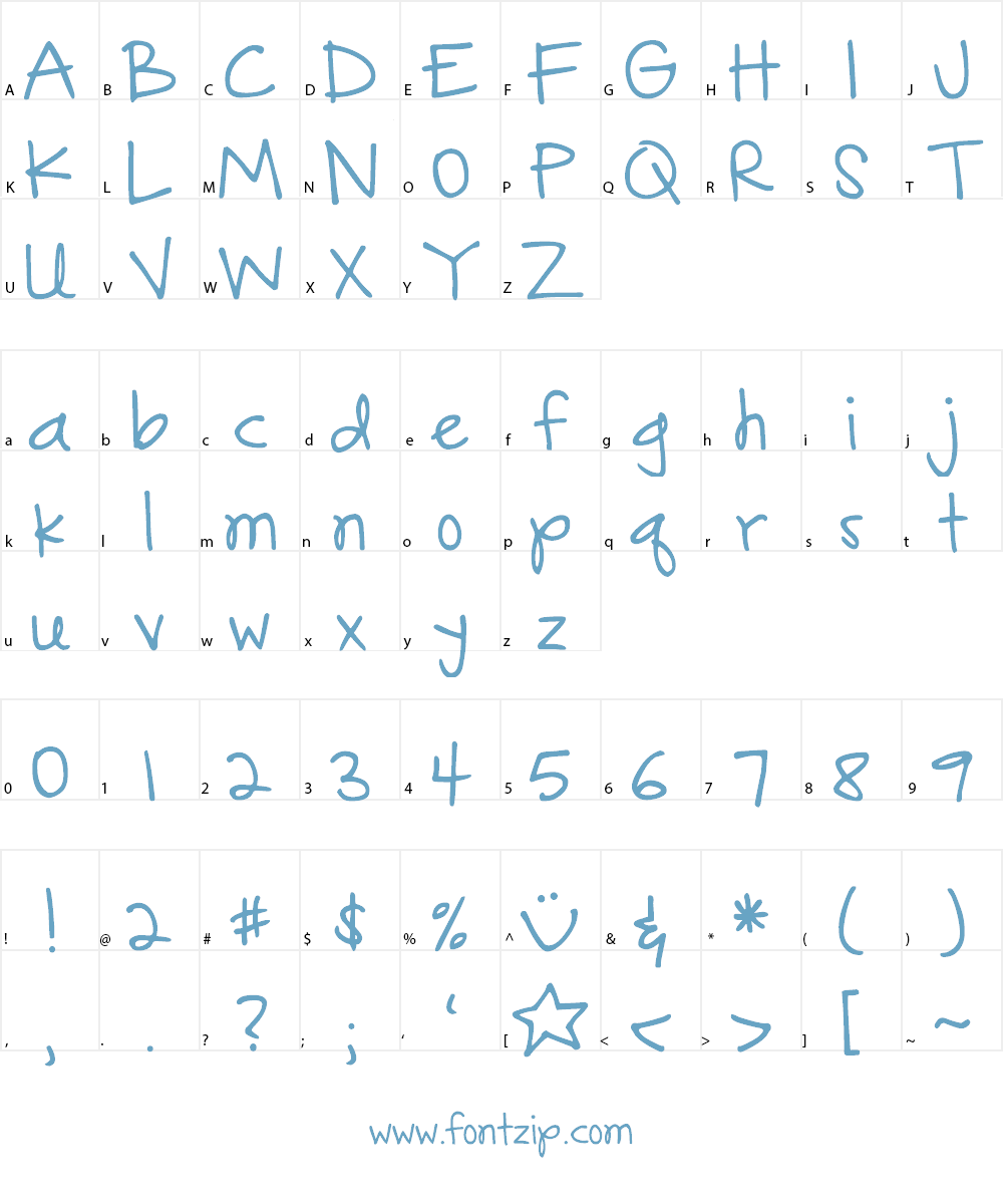 DJB Gonna Share My Story Font Character